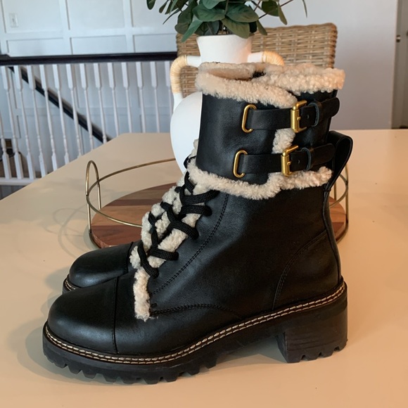 See By Chloe-Shearling boots-size 41(size 10-11) - Picture 3 of 15